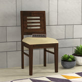 Due Solid Sheesham Wood Chair (Walnut Finish)